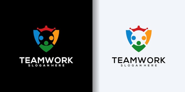 Teamwork- und crown-community-logo-design