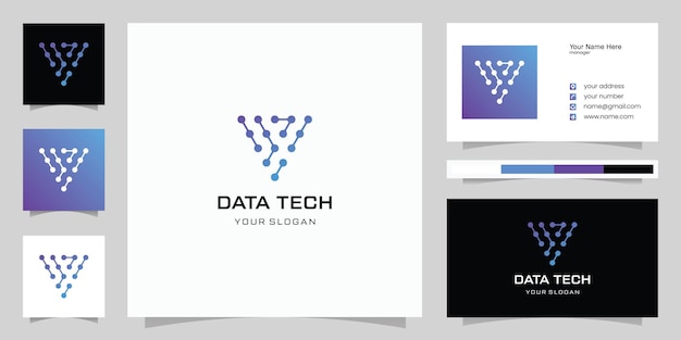 Vektor tech-buchstabe v-logo-buchstabe-v-logo-design-vorlage technologie-logo-symbol