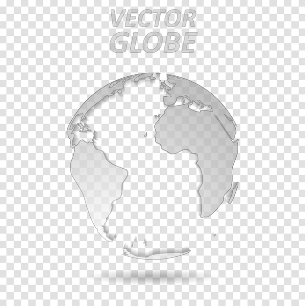 Tech grauer transparenter globus weltkartendesign