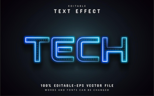 Vektor tech neon text effekt