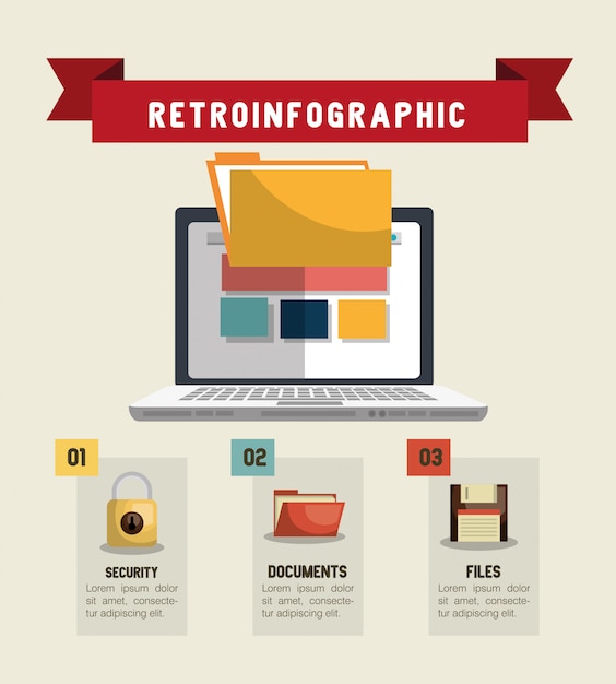 Technik retroinfografisches design