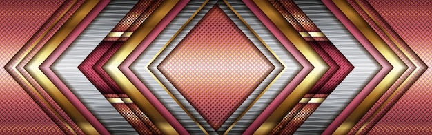 Technischer grauer rosa geometrischer Stil mit abstrakten goldenen Linien