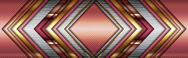 Technischer grauer rosa geometrischer stil mit abstrakten goldenen linien