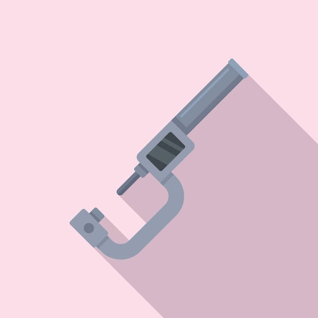 Technisches Mikrometer-Symbol, flacher Vektor, Messschieber, Schraubeninstrument