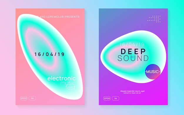 Vektor techno poster trendy neon party elegantes muster für broschüre c
