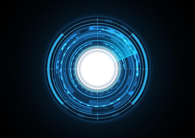 Technologie abstrakter zukünftiger Lichtkreisradarhintergrund