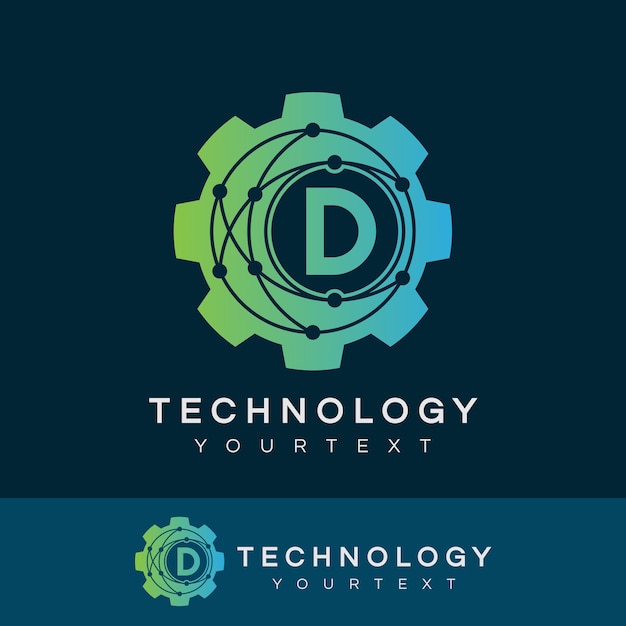 Technologie anfängliche buchstabe d logo design