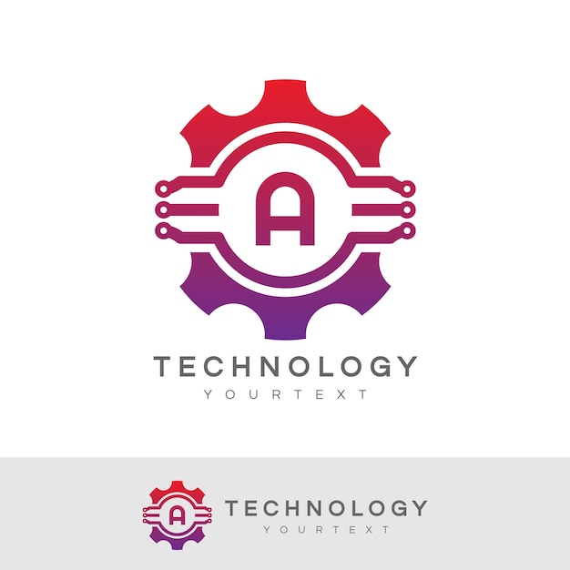 Technologie anfangsbuchstabe a logo design