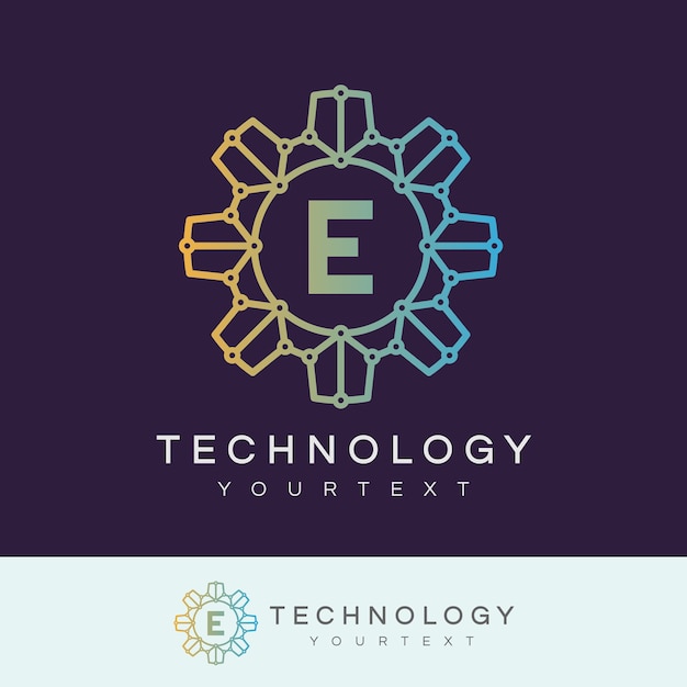 Technologie anfangsbuchstabe e logo design