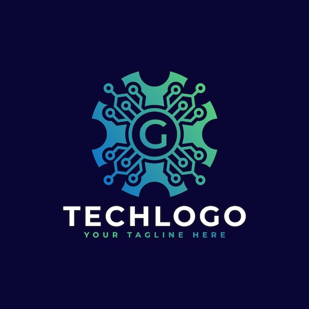 Technologie Anfangsbuchstabe G Logo Design Template Element