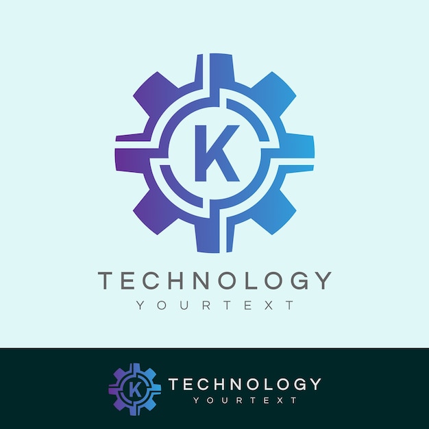 Technologie anfangsbuchstabe k logo design