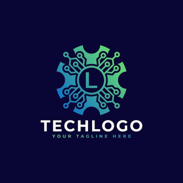 Technologie Anfangsbuchstabe L Logo Design Template Element