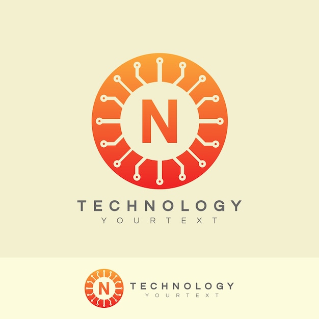 Technologie anfangsbuchstabe n logo design