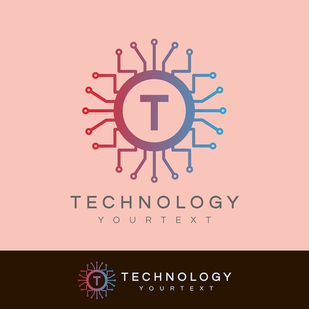 Vektor technologie anfangsbuchstabe t logo design