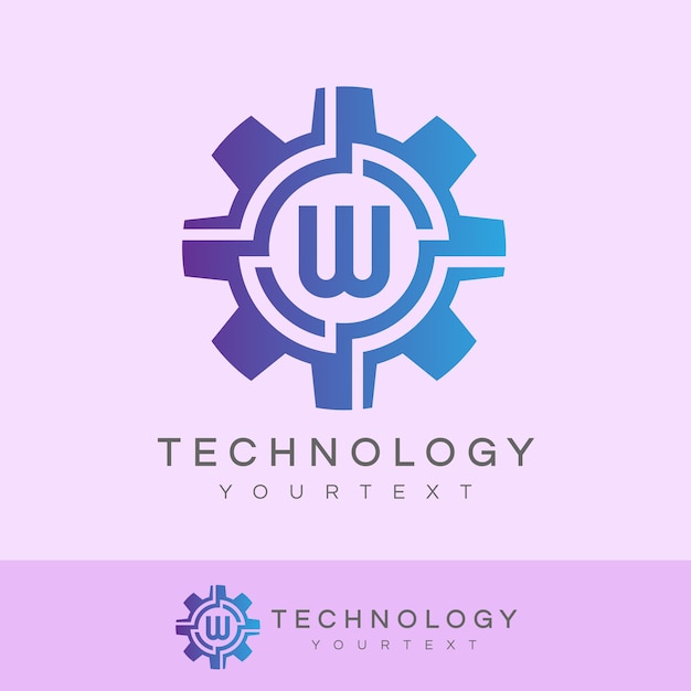 Vektor technologie anfangsbuchstabe w logo design
