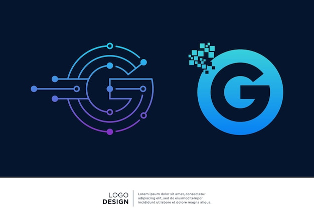 Technologie buchstabe g logo design kreatives und modernes logo design