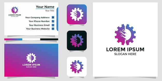 Technologie-design-logo und branding-karte