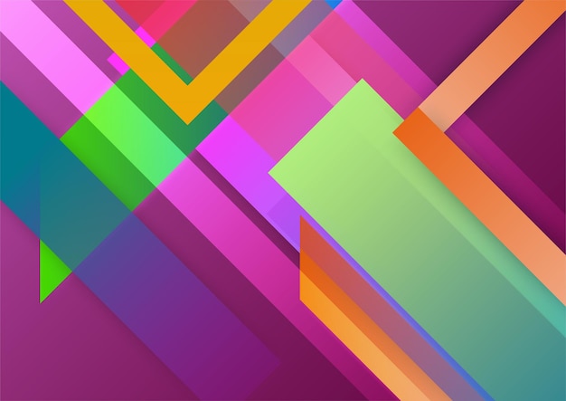 Technologie-Hintergrunddesign mit farbenfrohen geometrischen Formen Abstrakter geometrischer Vektorhintergrund