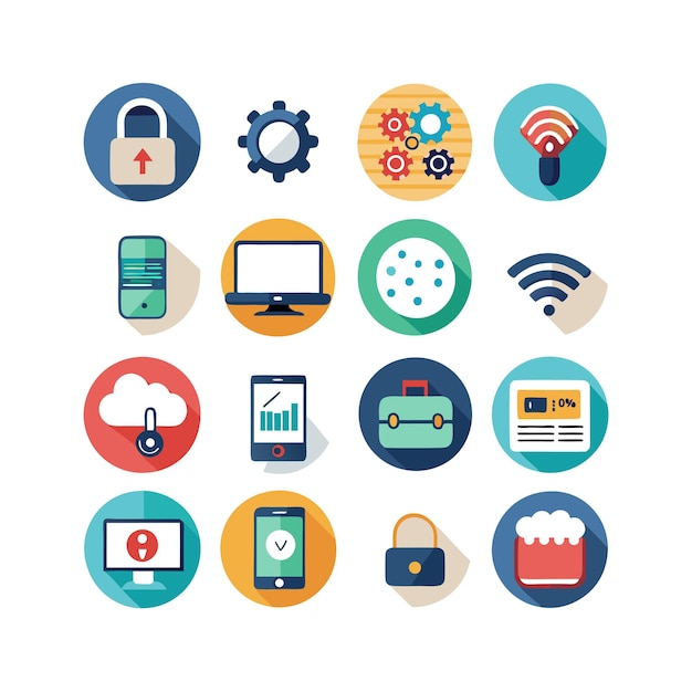 Technologie-Icon-Set-Vektor-Illustration für Dokumente, Websites und mobile Anwendungen