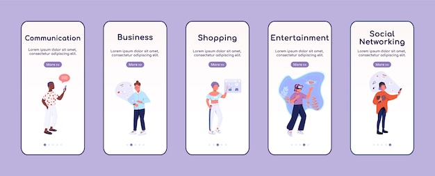 Technologie im leben onboarding mobile app bildschirm flache vorlage
