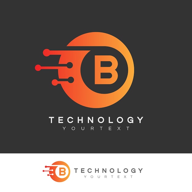 Technologie initial buchstabe b logo design
