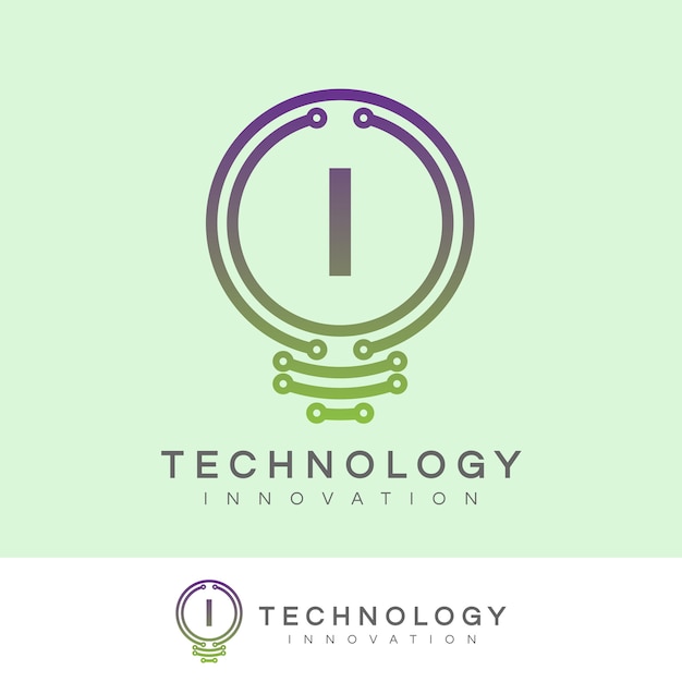 Technologie innovation anfangsbuchstabe i logo design