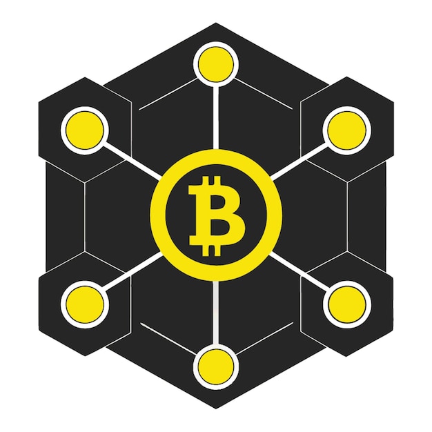 Technologie-Konzept-Vektor-Illustration mit Blockchain-Design-Elementen im flachen Stil
