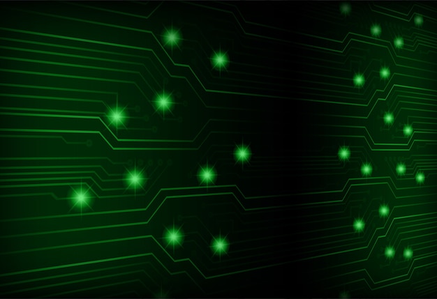 Technologie-konzepthintergrund des grünen cyberkreislaufes zukünftiger