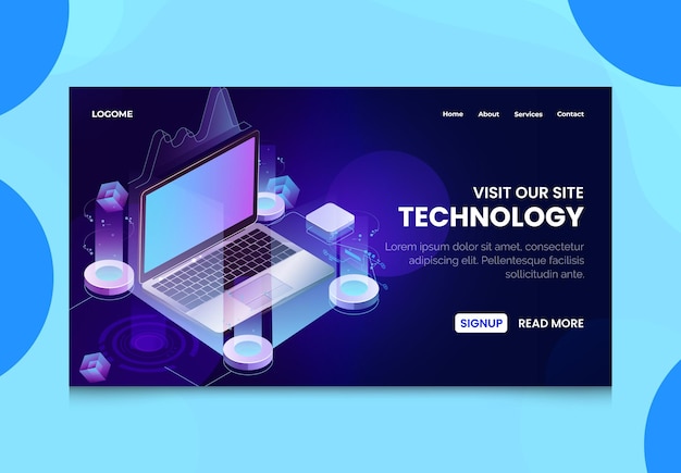 Technologie-Landing-Page-Design-Vorlage