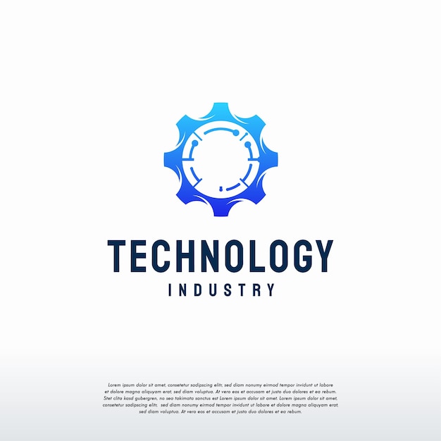 Technologie-logo-designs, zahnrad-pixel-logo-vorlagen-design-vektor