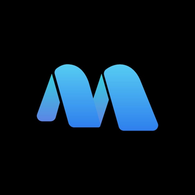 Technologie m anfängliches Logo Logo-Design isolierte Vektorillustration