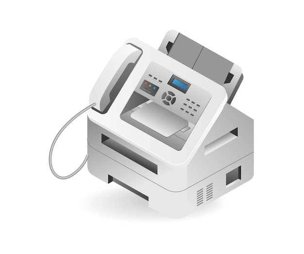 Technologie modernes Faksimile-Tool-Konzept isometrische Illustration