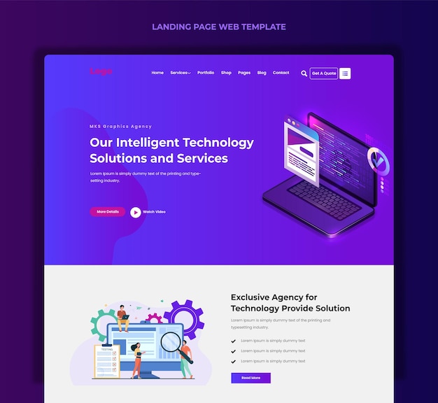 Technologie SEO und eCommerce Landingpage-Vorlage Website-Vorlagenthema