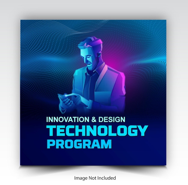 Technologie social media poster-design-vorlage