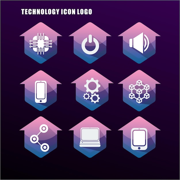 Technologie-symbol und home-logo