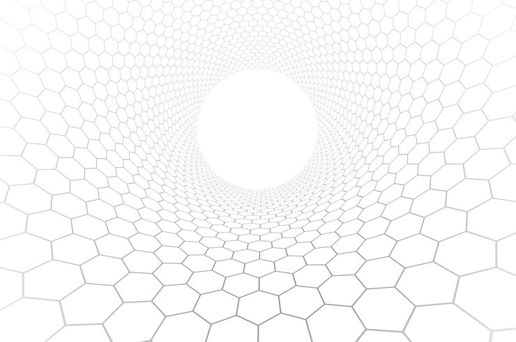 Vektor technologie- und wissenschaftsvektorhintergrund, tech-abstraktion mit hexagon-mesh-elektronik und digitalem stil in dreidimensionaler perspektive, abstrakte illustration.