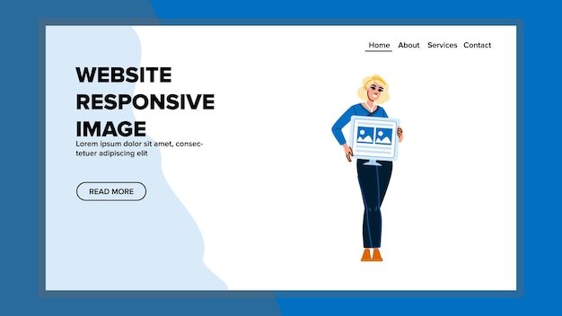 Technologie-Website für responsive Bildvektoren