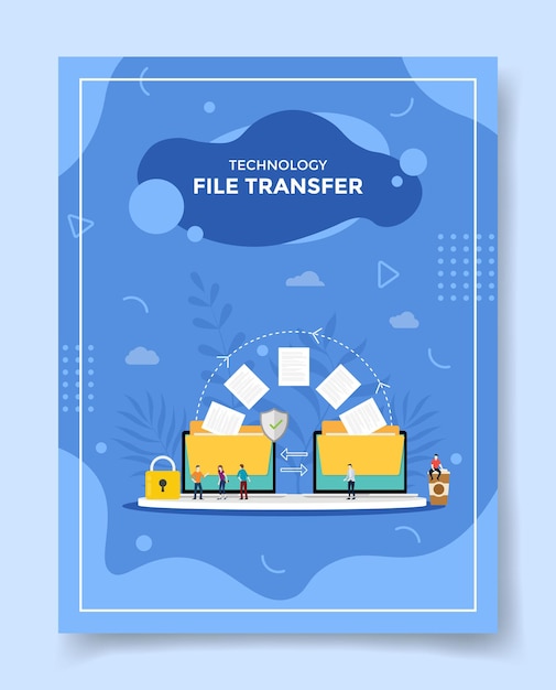 Technologiedateiübertragungskonzept personen um ordnerarchivdaten senden für vorlage