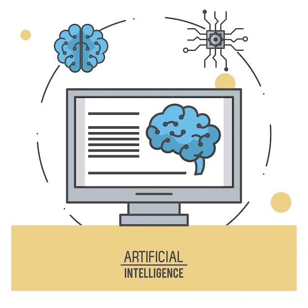 Vektor technologieillustration der künstlichen intelligenz