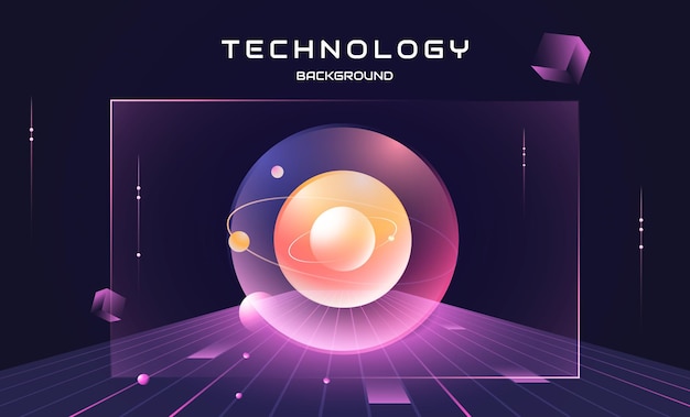 Technologiekreise mit Weltraumhintergrund