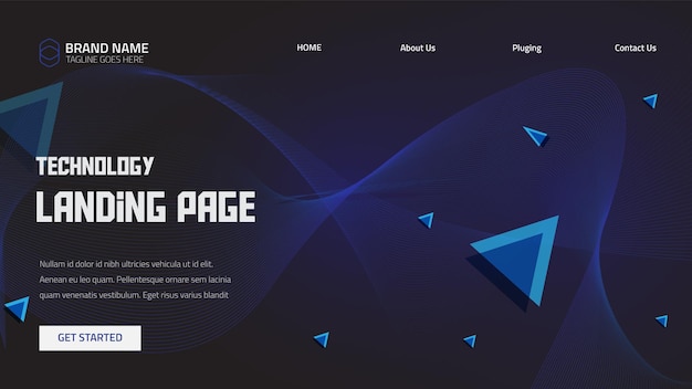 Technologietyp fluid gradient web-landing-page-vorlagen-banner-design