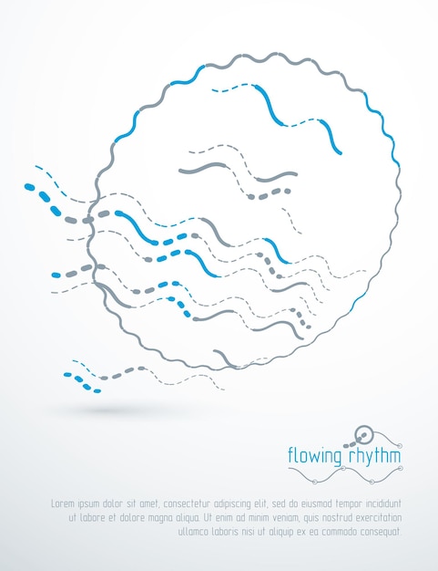 Technologisch innovatives Vektorposter mit abstrakten Linien. Moderne geometrische Komposition zur Verwendung als Werbebroschüre oder Berichtscover.