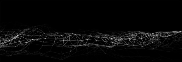 Technologische Welle von Punkten und Linien Technologie-Hintergrundkonzept Big-Data-Visualisierungen Netzwerkverbindungen Vektorillustration für Website