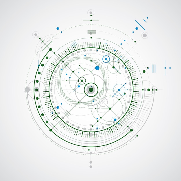 Technologischer Hintergrund der Vektortechnik, futuristischer technischer Plan, Mechanismus. Mechanisches Schema, abstraktes Industriedesign kann als Website-Hintergrund verwendet werden.