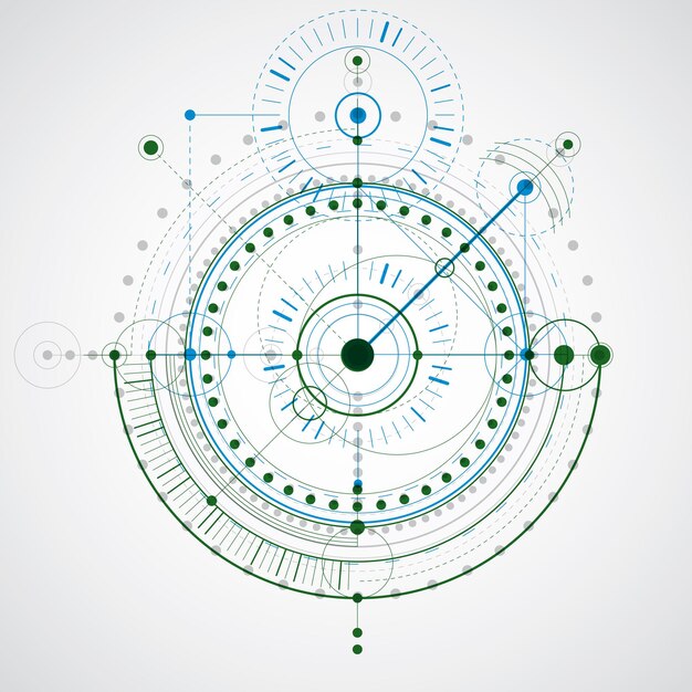 Technologischer Hintergrund der Vektortechnik, futuristischer technischer Plan, Mechanismus. Mechanisches Schema, abstraktes Industriedesign kann als Website-Hintergrund verwendet werden.