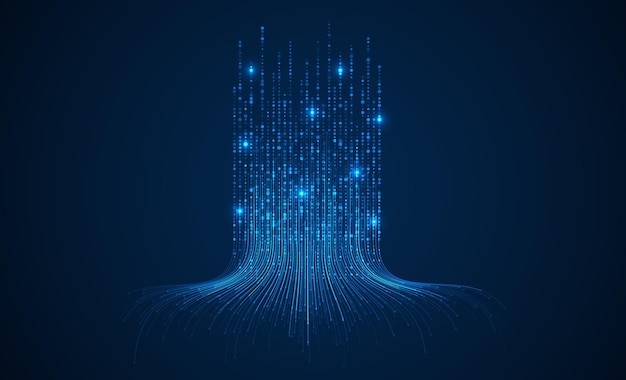 Technologischer Hintergrund Konzept der Big-Data-Visualisierung Information künstliches neuronales Netzwerk