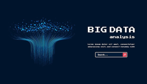 Technologischer Hintergrund Konzept der Big-Data-Visualisierung Information künstliches neuronales Netzwerk