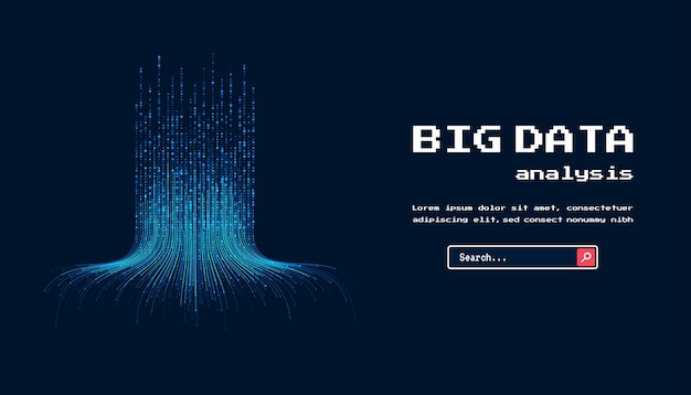 Technologischer Hintergrund Konzept der Big-Data-Visualisierung Information künstliches neuronales Netzwerk