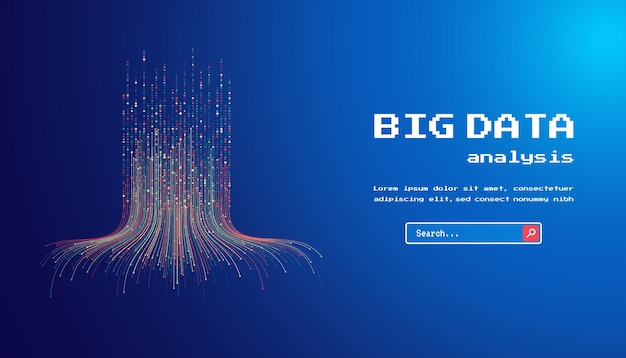 Technologischer Hintergrund Konzept der Big-Data-Visualisierung Information künstliches neuronales Netzwerk