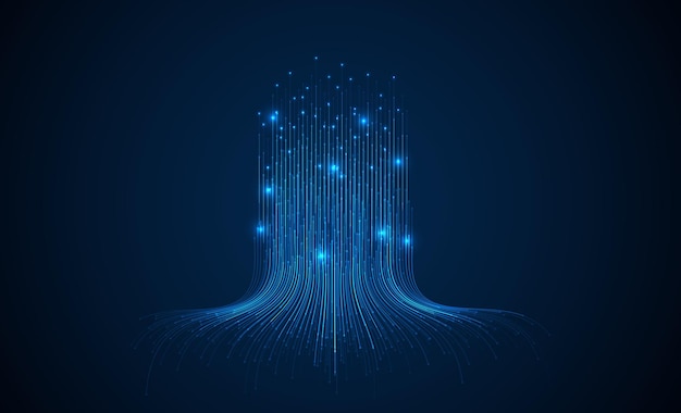 Technologischer Hintergrund Konzept der Big-Data-Visualisierung Information künstliches neuronales Netzwerk